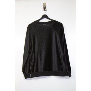 M&S Collections Women's Black Velvet Crewneck Sweatshirt Size 16